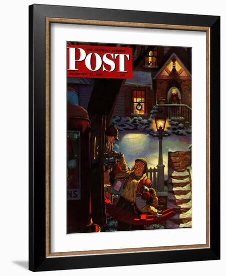 "Rocking Horse Delivery," Saturday Evening Post Cover, December 22, 1945-James R. Bingham-Framed Giclee Print