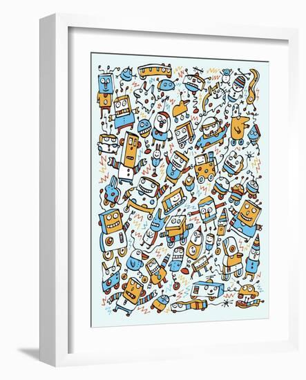 Rocking Robots-Carla Martell-Framed Giclee Print