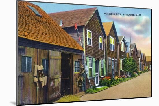 Rockport, Massachusetts, View of Bearskin Neck-Lantern Press-Mounted Art Print