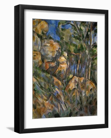 Rocks Above the Caves at Chateau Noir-Paul Cézanne-Framed Giclee Print