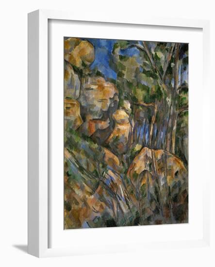 Rocks Above the Caves at Chateau Noir-Paul Cézanne-Framed Giclee Print