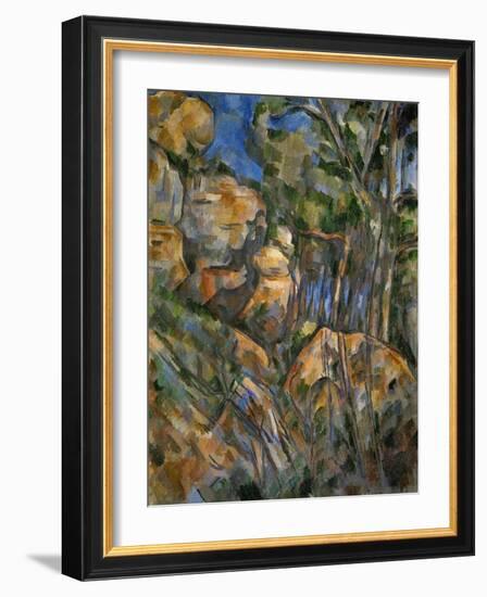 Rocks Above the Caves at Chateau Noir-Paul Cézanne-Framed Giclee Print