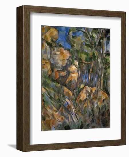 Rocks Above the Caves at Chateau Noir-Paul Cézanne-Framed Giclee Print