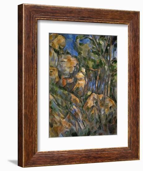 Rocks Above the Caves at Chateau Noir-Paul Cézanne-Framed Giclee Print