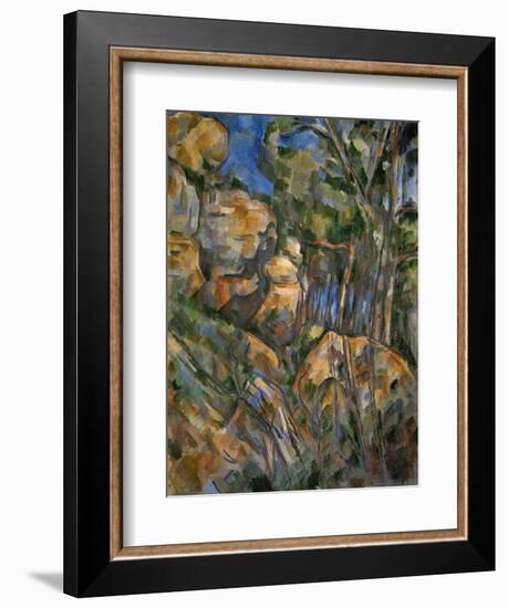 Rocks Above the Caves at Chateau Noir-Paul Cézanne-Framed Giclee Print