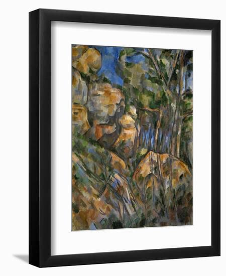 Rocks Above the Caves at Chateau Noir-Paul Cézanne-Framed Giclee Print