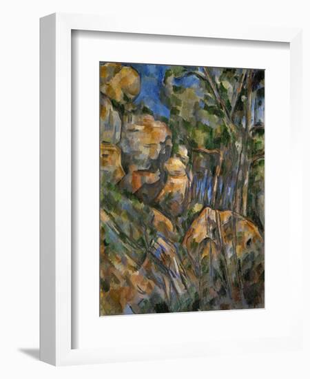 Rocks Above the Caves at Chateau Noir-Paul Cézanne-Framed Giclee Print