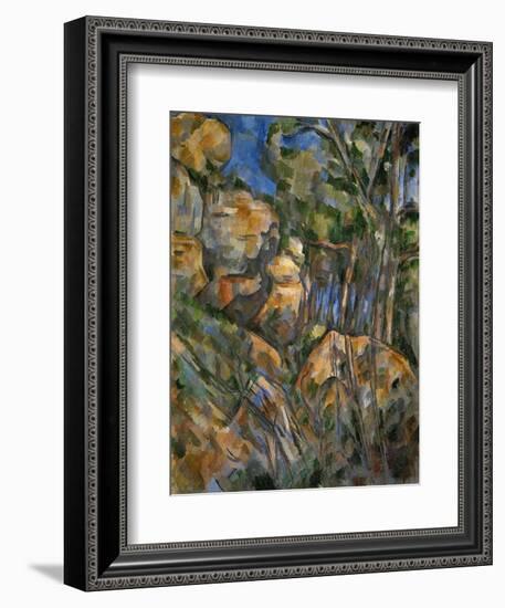 Rocks Above the Caves at Chateau Noir-Paul Cézanne-Framed Giclee Print