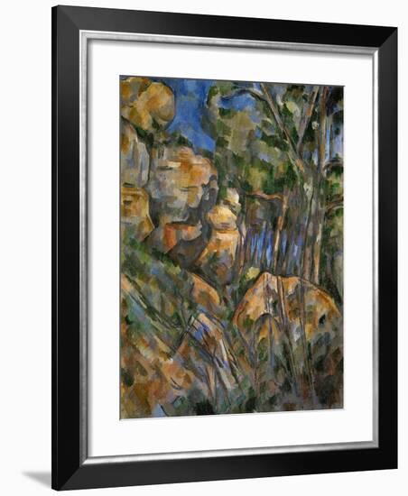 Rocks Above the Caves at Chateau Noir-Paul Cézanne-Framed Giclee Print