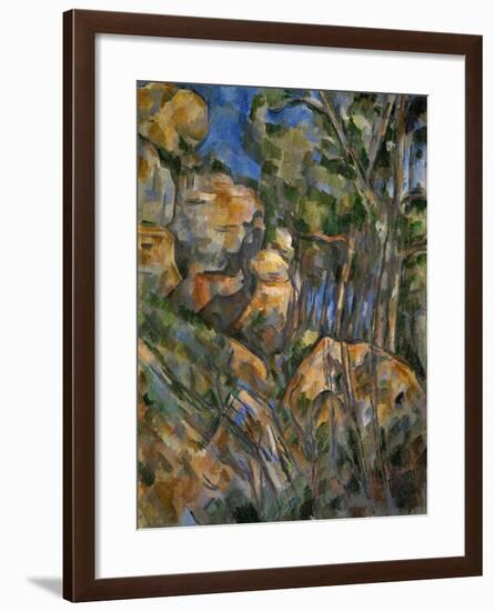 Rocks Above the Caves at Chateau Noir-Paul Cézanne-Framed Giclee Print