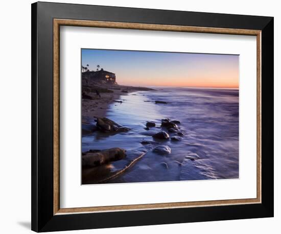 Rocks and Beach at Sunset, La Jolla, San Diego County, California, USA-Richard Cummins-Framed Photographic Print