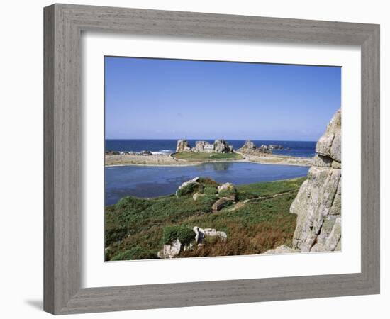 Rocks and Coast, Pors Bugalez, Brittany, France-J Lightfoot-Framed Photographic Print