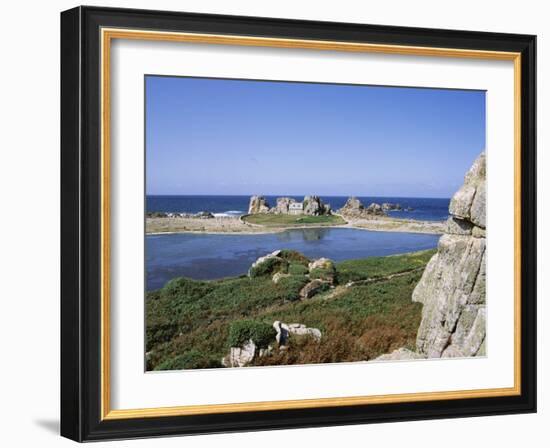 Rocks and Coast, Pors Bugalez, Brittany, France-J Lightfoot-Framed Photographic Print