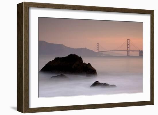 Rocks And Golden Gate Bridge-Moises Levy-Framed Photographic Print