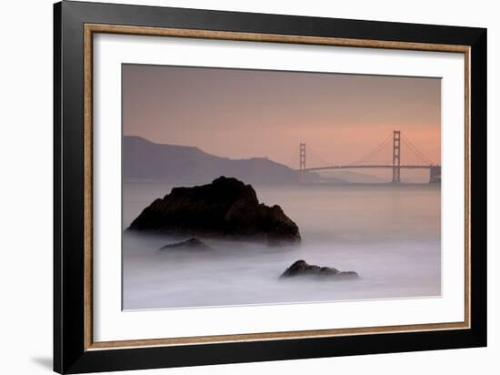 Rocks And Golden Gate Bridge-Moises Levy-Framed Photographic Print