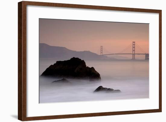 Rocks And Golden Gate Bridge-Moises Levy-Framed Photographic Print