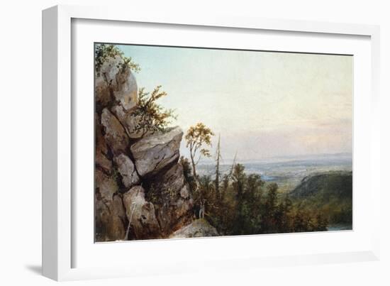 Rocks and Landscape-Frederic Edwin Church-Framed Giclee Print