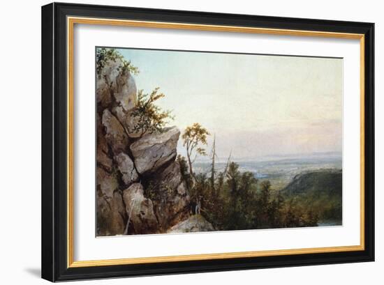 Rocks and Landscape-Frederic Edwin Church-Framed Giclee Print