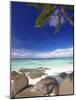 Rocks and Palm Tree on Tropical Beach, Seychelles, Indian Ocean, Africa-Papadopoulos Sakis-Mounted Photographic Print