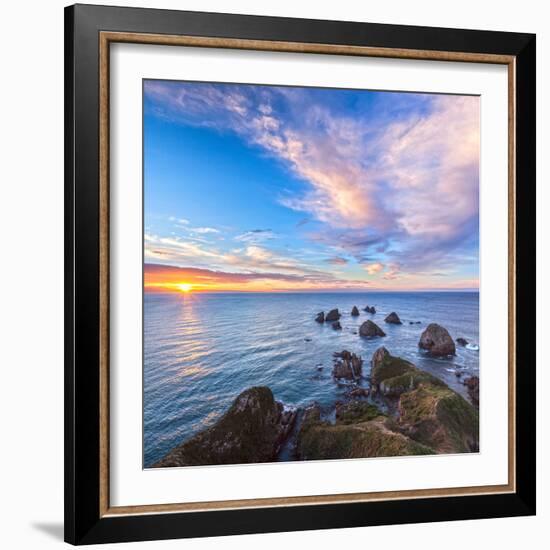 Rocks and Sea Stacks at Nugget Point, Otago, New Zealand-Travellinglight-Framed Photographic Print