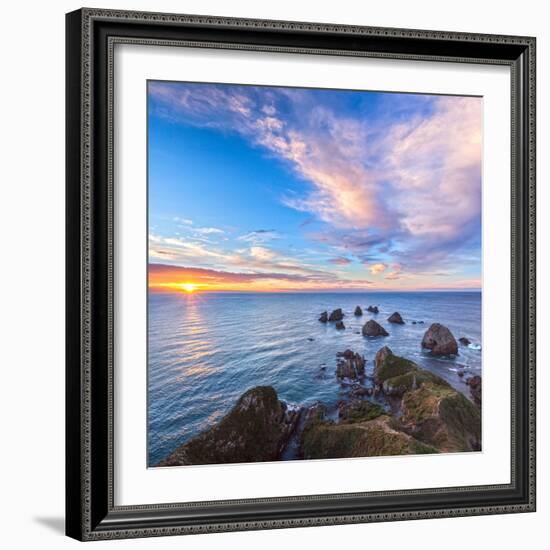 Rocks and Sea Stacks at Nugget Point, Otago, New Zealand-Travellinglight-Framed Photographic Print