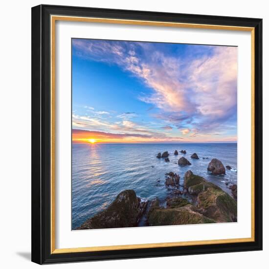 Rocks and Sea Stacks at Nugget Point, Otago, New Zealand-Travellinglight-Framed Photographic Print