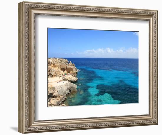 Rocks and Sea, Trapani, Favignana Island, Sicily, Italy, Mediterranean, Europe-Vincenzo Lombardo-Framed Photographic Print