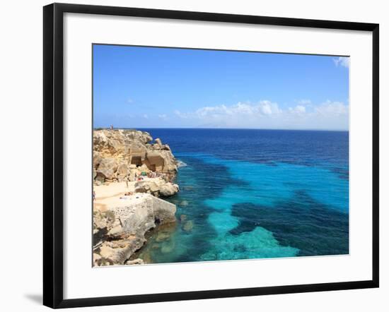 Rocks and Sea, Trapani, Favignana Island, Sicily, Italy, Mediterranean, Europe-Vincenzo Lombardo-Framed Photographic Print