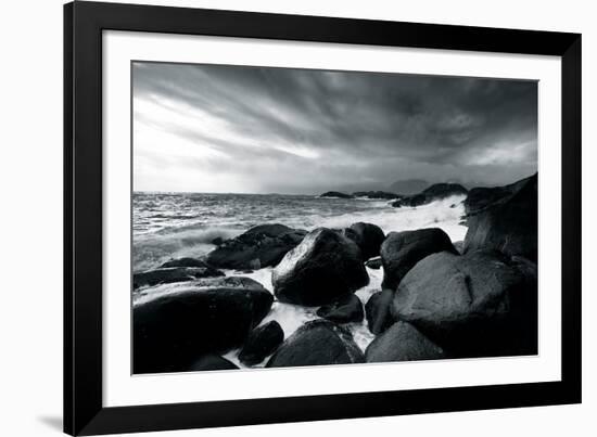 Rocks and Spray-Andreas Stridsberg-Framed Giclee Print