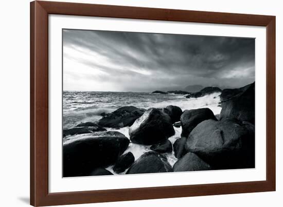 Rocks and Spray-Andreas Stridsberg-Framed Giclee Print