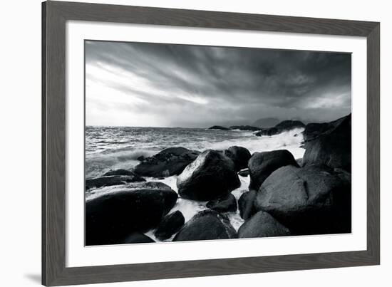 Rocks and Spray-Andreas Stridsberg-Framed Giclee Print