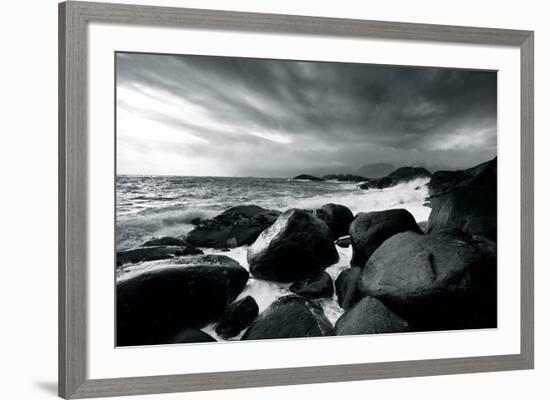 Rocks and Spray-Andreas Stridsberg-Framed Giclee Print