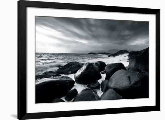 Rocks and Spray-Andreas Stridsberg-Framed Giclee Print