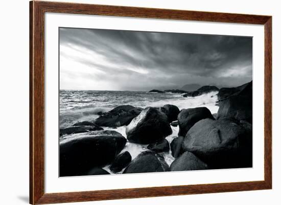 Rocks and Spray-Andreas Stridsberg-Framed Giclee Print