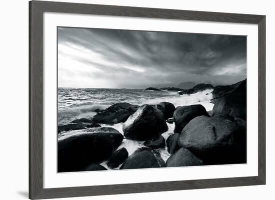 Rocks and Spray-Andreas Stridsberg-Framed Giclee Print