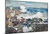 Rocks and Waves and Figures (W/C on Paper)-Maurice Brazil Prendergast-Mounted Giclee Print