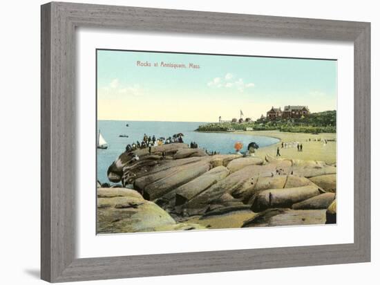 Rocks at Annisquam-null-Framed Art Print