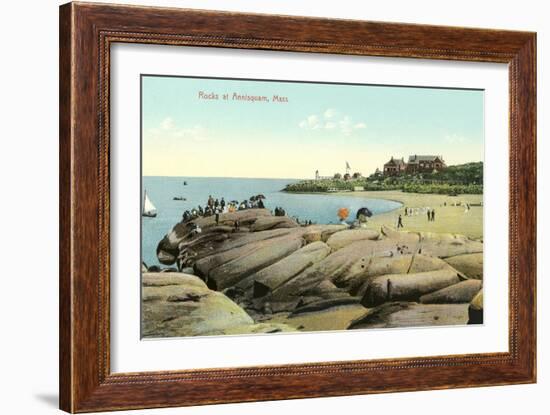 Rocks at Annisquam-null-Framed Art Print