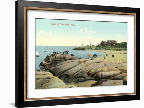 Rocks at Annisquam-null-Framed Art Print