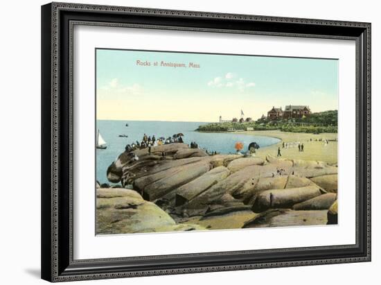 Rocks at Annisquam-null-Framed Art Print