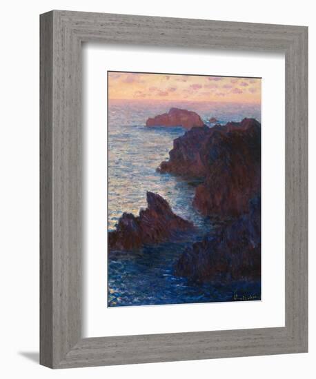 Rocks at Bell-Ile, Port-Domois, 1886-Claude Monet-Framed Giclee Print