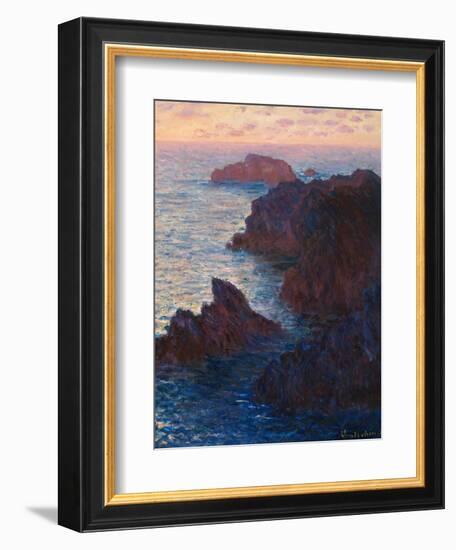 Rocks at Bell-Ile, Port-Domois, 1886-Claude Monet-Framed Giclee Print