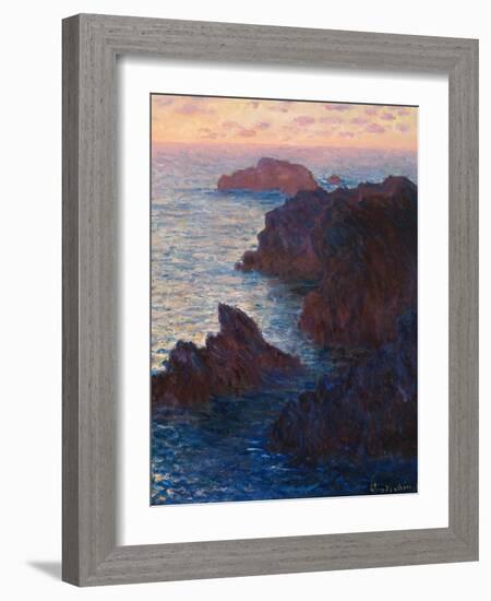 Rocks at Bell-Ile, Port-Domois, 1886-Claude Monet-Framed Giclee Print