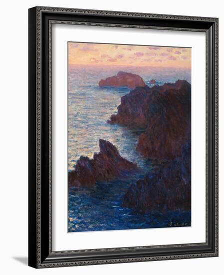 Rocks at Bell-Ile, Port-Domois, 1886-Claude Monet-Framed Giclee Print