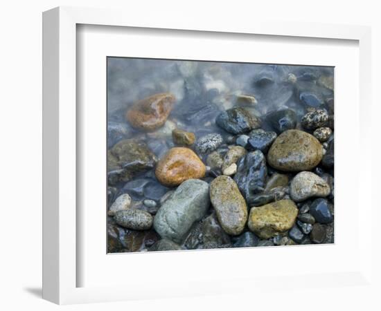 Rocks at edge of river, Eagle Falls, Snohomish County, Washington State, USA-Corey Hilz-Framed Premium Photographic Print