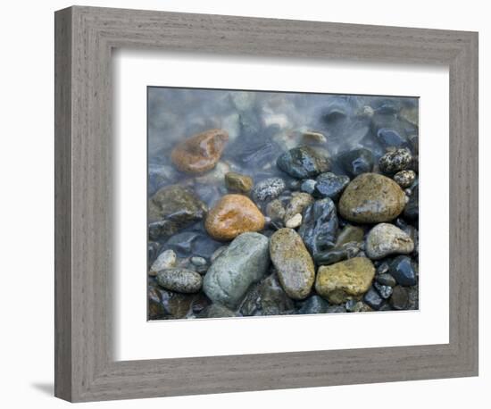 Rocks at edge of river, Eagle Falls, Snohomish County, Washington State, USA-Corey Hilz-Framed Photographic Print