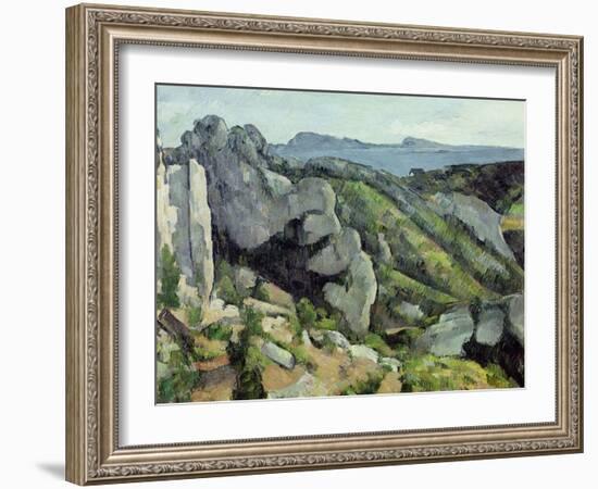Rocks at L'Estaque, 1879-82-Paul Cézanne-Framed Giclee Print