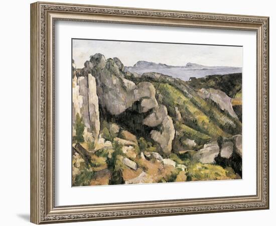 Rocks at L'Estaque-Paul Cézanne-Framed Art Print