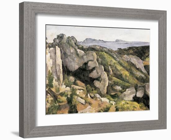 Rocks at L'Estaque-Paul Cézanne-Framed Art Print