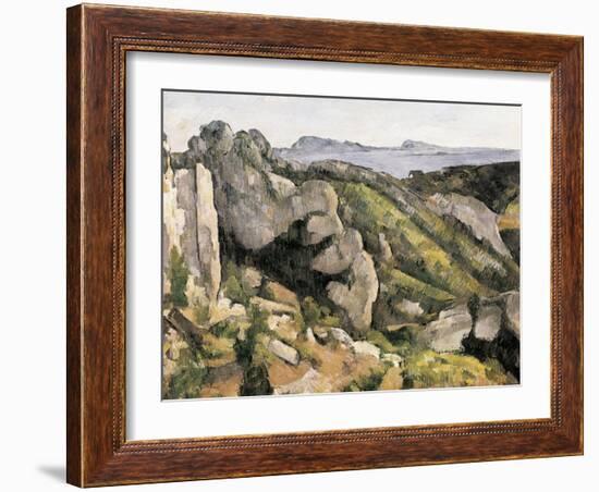 Rocks at L'Estaque-Paul Cézanne-Framed Art Print